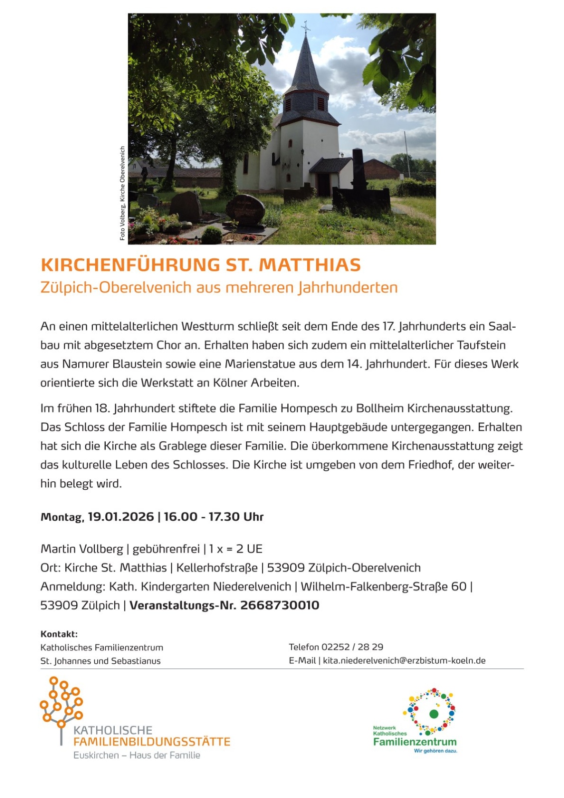 Kirchenführung St. Matthias Oberelven. 2. HJ